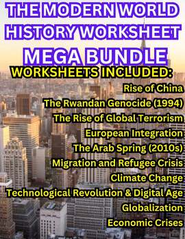 Preview of THE MODERN WORLD (World History) MEGA BUNDLE (10 Worksheets w/ KEYS)