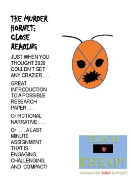 Preview of THE MURDER HORNET: NONFICTION/FICTION READING/WRITING Review/Assess