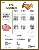 THE NEW DEAL Word Search Puzzle Worksheet Activity