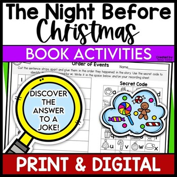 Preview of THE NIGHT BEFORE CHRISTMAS Book Activities DIGITAL and PRINT