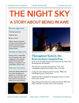 Preview of THE NIGHT SKY: A story about awe above (video included)