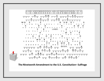 Preview of THE NINETEENTH AMENDMENT TO THE US CONSTITUTION- CRYPTOGRAM