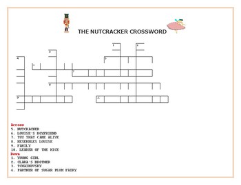 Preview of THE NUTCRACKER CROSSWORD: GRADES 3-8
