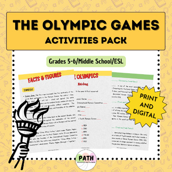 Preview of THE OLYMPIC GAMES | Reading Comprehension + Writing Activities | Grades 5-6, ESL