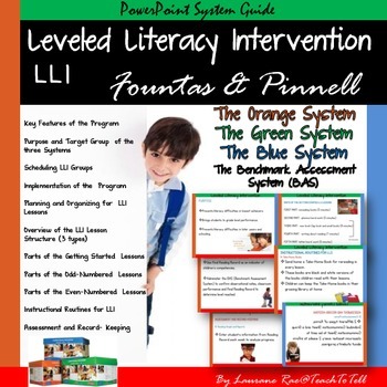 Preview of THE ORANGE, GREEN, AND BLUE LEVELED LITERACY INTERVENTION {LLI} SYSTEMS