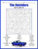 THE OUTSIDERS Novel Study Word Search Puzzle Worksheet Activity