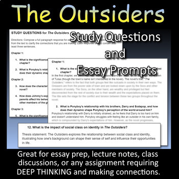 the outsiders essay questions
