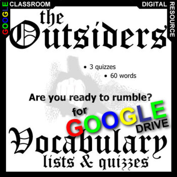 Preview of THE OUTSIDERS Vocabulary List & Self-Grading Quiz DIGITAL (60 words) Hinton