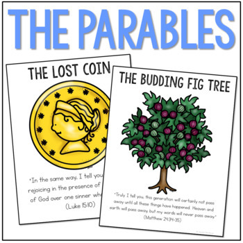 Preview of THE PARABLES Bible Story Posters | Sunday School Lessons | Church Activity