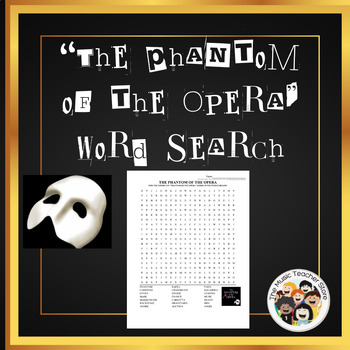 THE PHANTOM OF THE OPERA WORD SEARCH DISTANCE LEARNING TPT