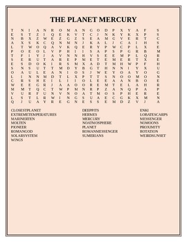 THE PLANET MERCURY WORD SEARCH by HOUSE OF KNOWLEDGE AND KINDNESS