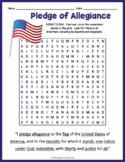 THE PLEDGE OF ALLEGIANCE Word Search Puzzle Worksheet Activity