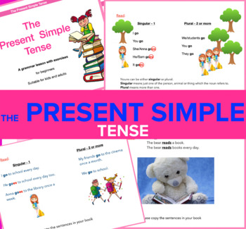 Preview of THE PRESENT SIMPLE TENSE. Grammar lesson for beginner ESL students