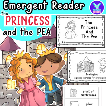 Preview of THE PRINCESS AND THE PEA - Fairy Tales Emergent Reader Kindergarten Mini Books
