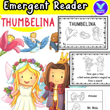 Preview of THUMBELINA - Fairy Tales Emergent Reader Kindergarten Mini Books Activities