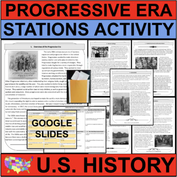 Preview of THE PROGRESSIVE ERA Suffrage Prohibition U.S. History STATIONS (PDF & GOOGLE)