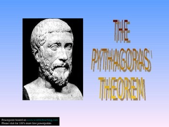 Preview of THE PYTHAGORAS' THEOREM