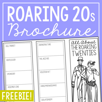 Preview of THE ROARING 20s TWENTIES Research Activity Worksheet | US American History FREE