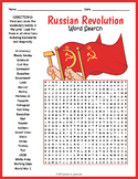 THE RUSSIAN REVOLUTION Word Search Puzzle Worksheet Activity