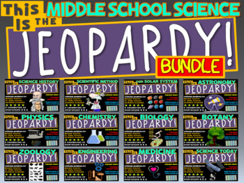 Preview of THE SCIENCE JEOPARDY BUNDLE! 12 Fun, Interactive Games for Middle School