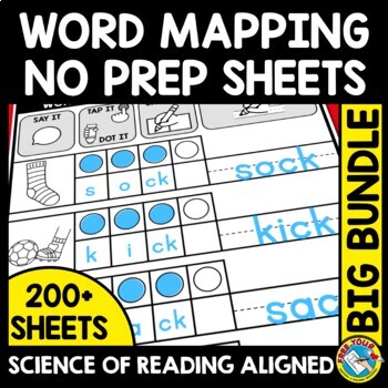 Preview of THE SCIENCE OF READING WORD MAPPING WORKSHEETS BUNDLE PHONICS CENTER STRATEGIES