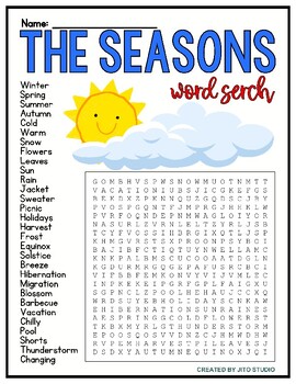 Preview of THE SEASONS | Word Search Puzzle Worksheet Activity