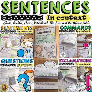 Preview of Types of Sentences Worksheets For Kindergarten, 1st Grade and 2nd Grade Fables
