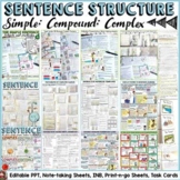 Sentence Structure Worksheets Taskcards PowerPoint INB Sim