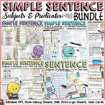Preview of THE SIMPLE SENTENCE BUNDLE: SUBJECTS AND PREDICATES
