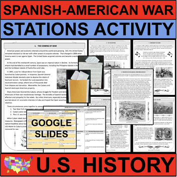 Preview of THE SPANISH-AMERICAN WAR U.S. History STATIONS (PDF & GOOGLE)