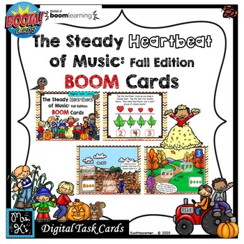 Preview of THE STEADY HEARTBEAT OF MUSIC: MUSIC BOOM CARDS-- TASK CARDS/DISTANCE LEARNING
