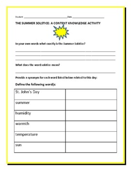 summer solstice worksheets teaching resources tpt