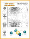 (4th 5th 6th 7th Grade) THE SUN & SEASONS Word Search Puzz