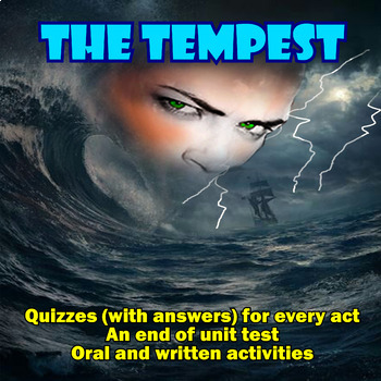 Preview of THE TEMPEST UNIT | QUIZZES, TEST, ACTIVITIES