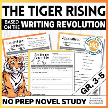 Preview of THE TIGER RISING Novel Study Based on The Writing Revolution