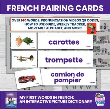 Preview of THE ULTIMATE FRENCH PAIRING CARDS SET. 140+ WORDS, weekly tracker and more