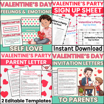 Preview of THE ULTIMATE Valentine's Day GROWING BUNDLE -  Editable and Printable