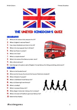 Preview of THE UNITED KINGDOM'S QUESTIONNAIRE!