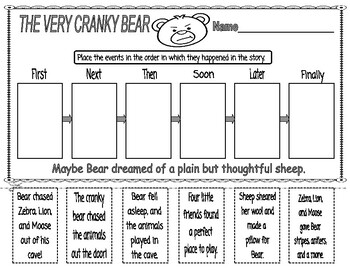 THE VERY CRANKY BEAR -- A Sequencing Activity with Sequencing Cards!