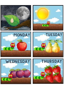 Preview of THE VERY HUNGRY CATERPILLAR SEQUENCE AND VOCABULARY