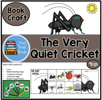 Preview of THE VERY QUIET CRICKET BOOK CRAFT AND STUDENT PUPPET STICKS