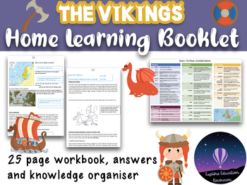 Preview of THE VIKINGS Homework Booklet and Knowledge Organiser