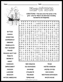 THE WAR OF 1812 Word Search Puzzle Worksheet Activity - 6t