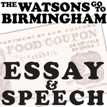 Preview of THE WATSONS GO TO BIRMINGHAM Essay Questions & Speech Writing Prompts w Rubrics