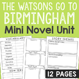 THE WATSONS GO TO BIRMINGHAM Mini Novel Unit Study | Book 
