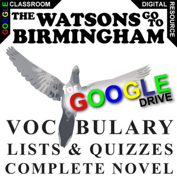Preview of THE WATSONS GO TO BIRMINGHAM Vocabulary List & Self-Grading Quiz DIGITAL Curtis