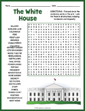 THE WHITE HOUSE Word Search Puzzle Worksheet Activity