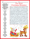 THE WILD CHRISTMAS REINDEER Word Search Puzzle Worksheet Activity