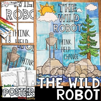 Preview of The Wild Robot, by Peter Brown, Writing Activity, Poster, Group Project
