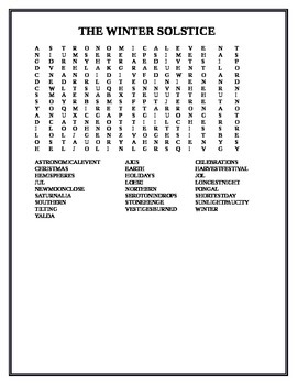 Preview of THE WINTER SOLSTICE WORD SEARCH